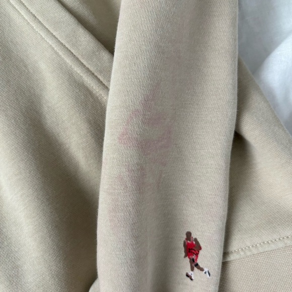 Jordan sz M MJ Essentials Fleece Jumpman Tan Pullover Hoodie Sweatshirt Men's - Picture 5 of 7